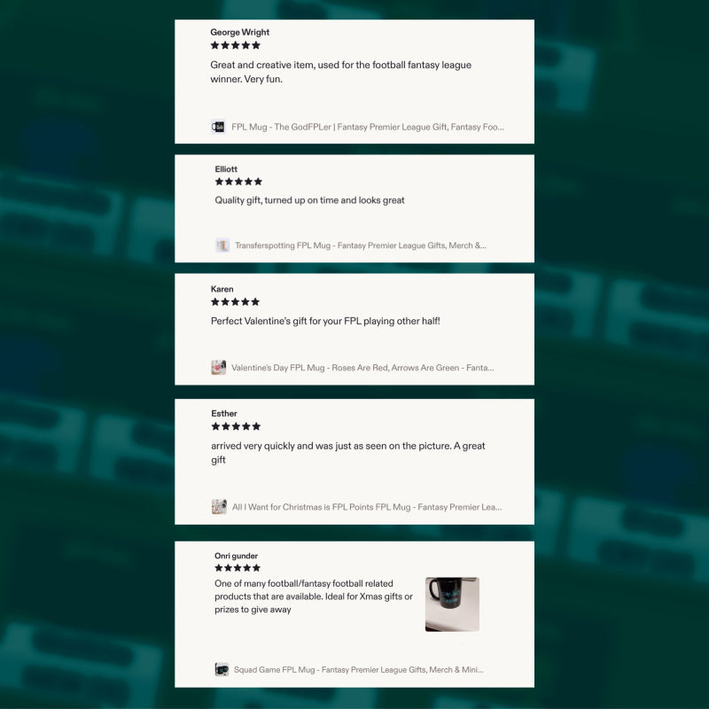 Reviews of a product displayed on a blurred background
