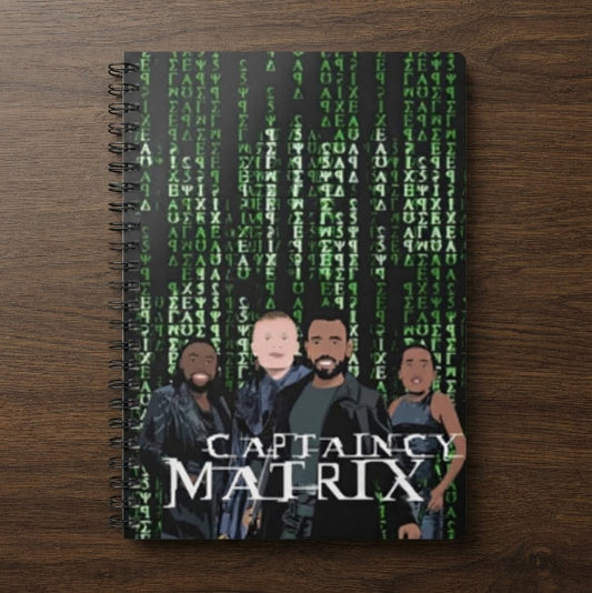 Captaincy Matrix A5 notebook with Bruno Fernandes and Erling Haaland as Neo and Morpheus, Fantasy Premier League gift
