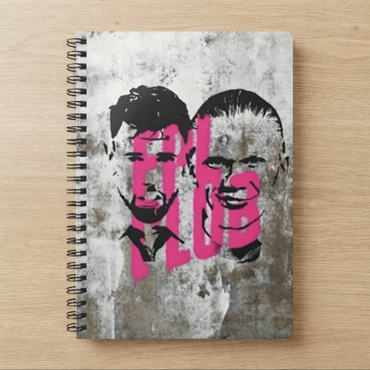FPL Club A5 notebook with Bruno Fernandes and Erling Haaland as Tyler Durden and the narrator, Fantasy Premier League gift