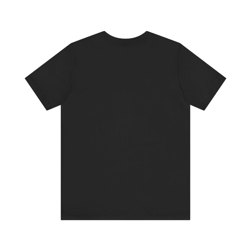 Black t-shirt on a white background