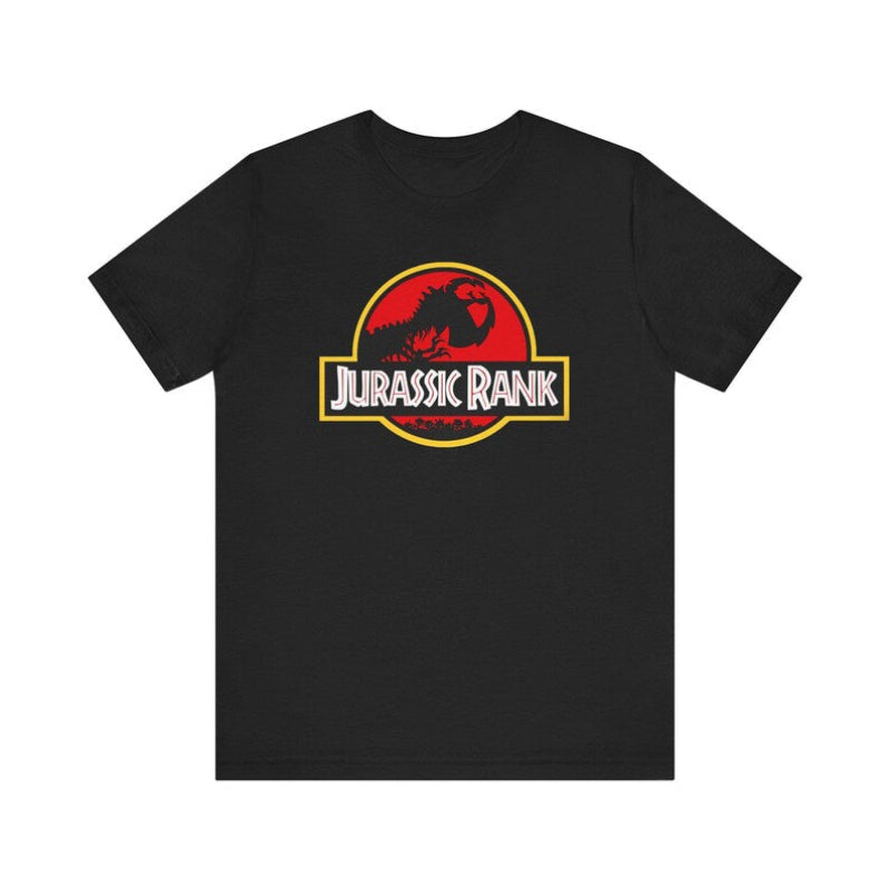 Black FPL t-shirt with Jurassic Rank design inspired by Jurassic Park