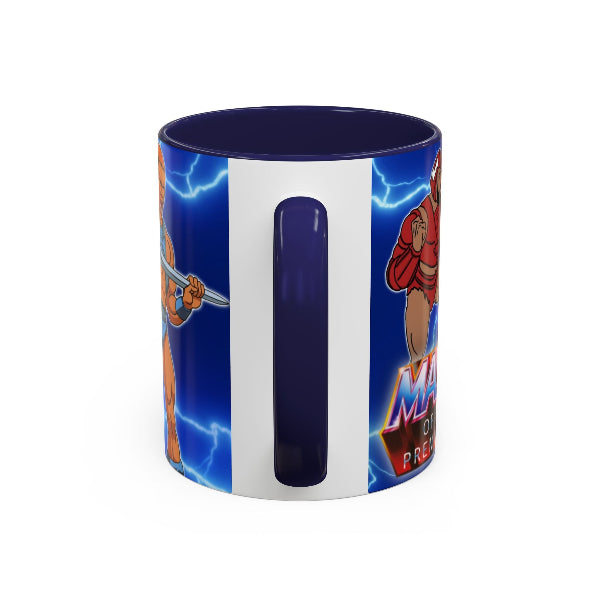 Mug with superhero design on a white background