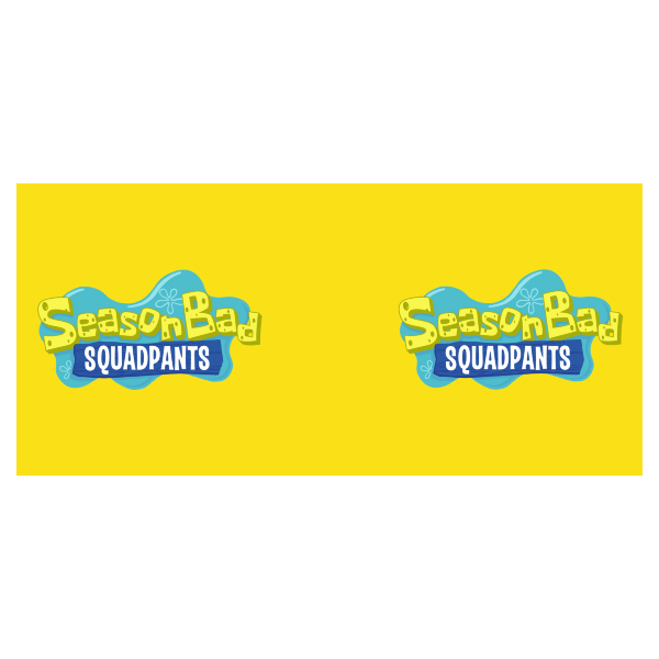 Two 'Squadpants' logos on a yellow background