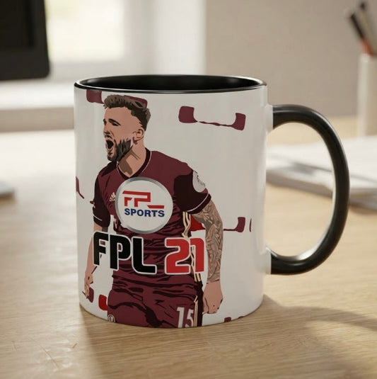 Stuart Dallas FPL 21 FIFA-style cover mug, Fantasy Premier League gift
