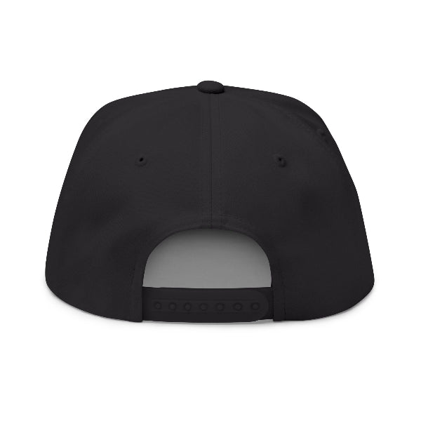 Black cap with a white interior on a white background