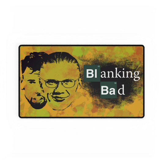 Product with a stylized face and 'Blanking Bad' text on a colorful background
