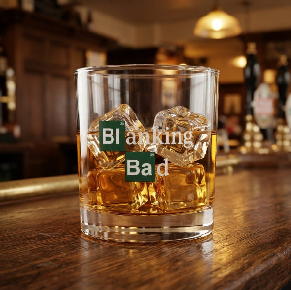 Blanking Bad FPL parody rocks glass, Fantasy Premier League gift