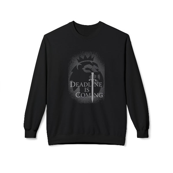 Navy blue sweatshirt with airplane graphic and 'Flying is Freedom' text on a white background