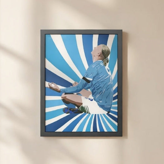 framed erling haaland pop art