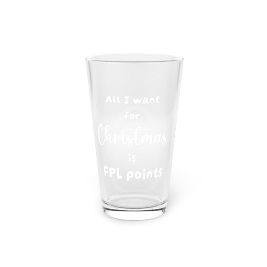All I Want For Christmas Is FPL Points FPL parody pint glass, Fantasy Premier League gift