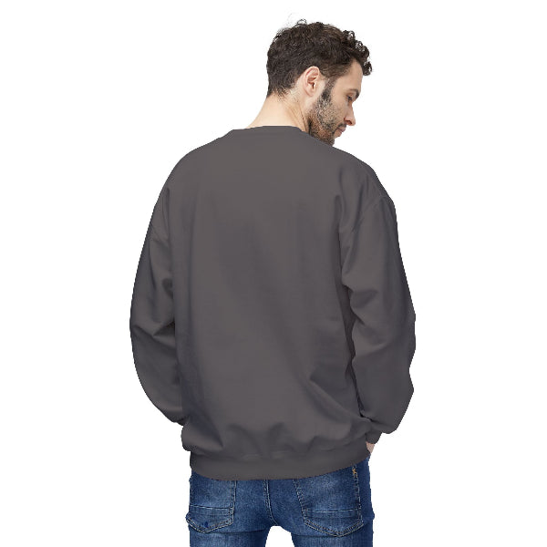 Man wearing a green sweatshirt on a white background