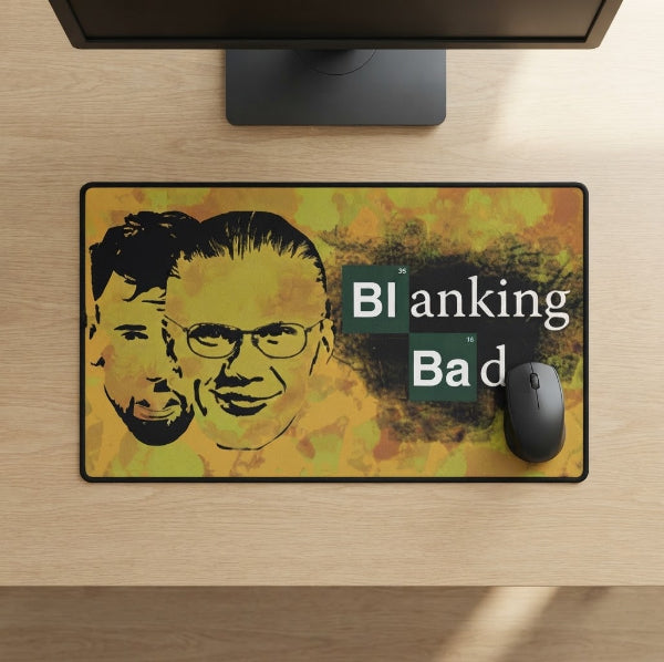 Blanking Bad desk mat with Bruno Fernandes and Erling Haaland, Fantasy Premier League gift