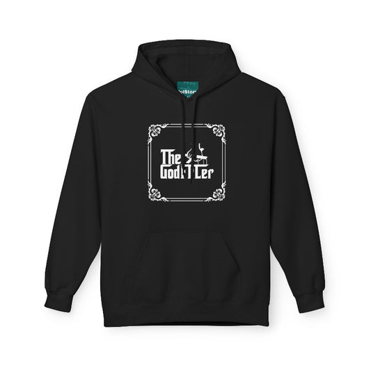 Black hoodie with 'The GodFPLer' logo on a white background