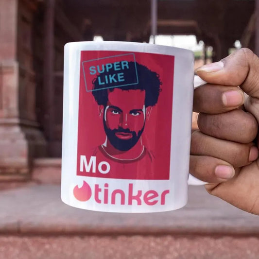 White FPL ceramic mug with Tinker design inspired by Tinder