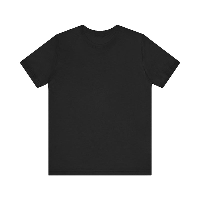 Black t-shirt on a white background