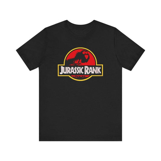Black FPL t-shirt with Jurassic Rank design inspired by Jurassic Park
