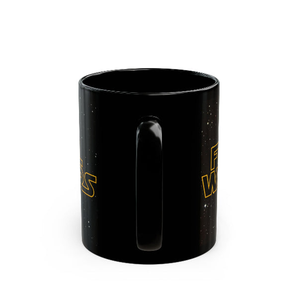 Black mug on a white background