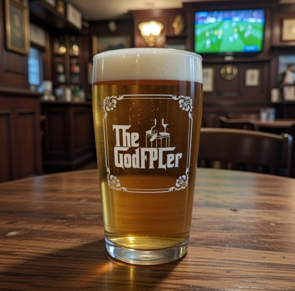 Pint of beer with 'The GodFPLer' logo in a pub setting