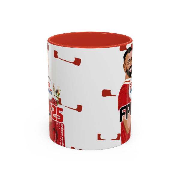 Mug with a sports team logo and player image on a white background
