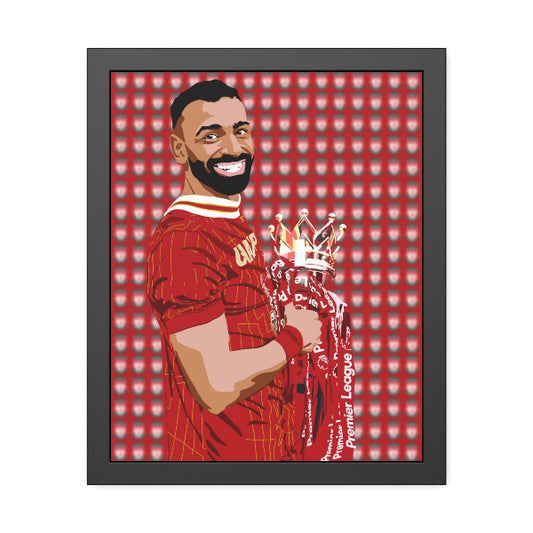 Salah pop art framed print illustration of Mohamed Salah, Fantasy Premier League wall art