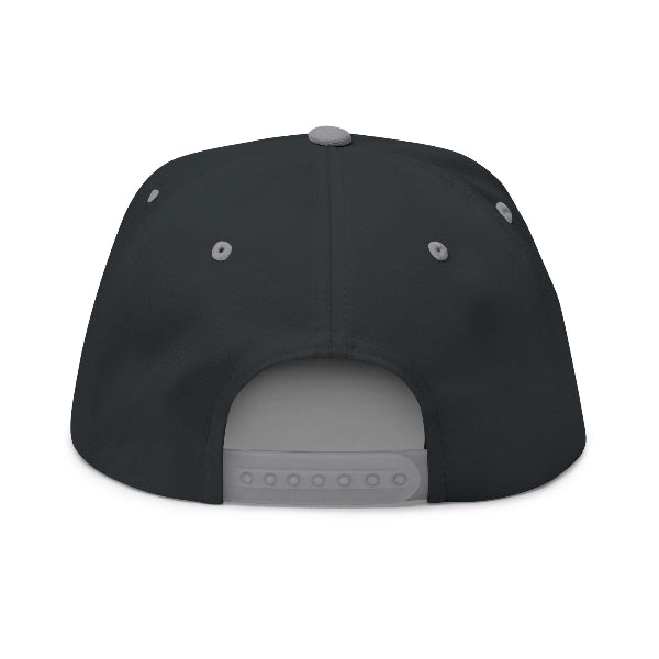 Black cap with gray interior and back on a white background