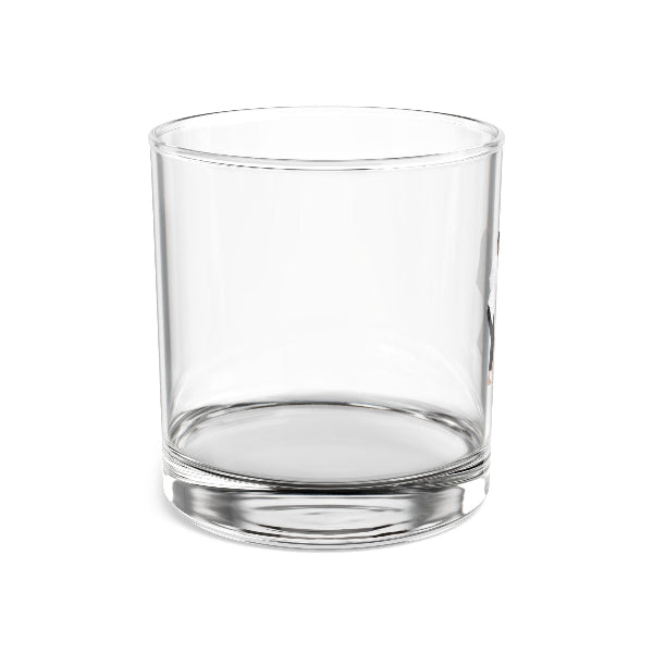 Clear glass tumbler on a white background