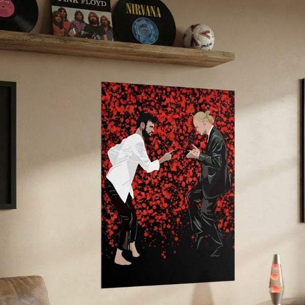 Pulp Fixtures wall poster with Bruno Fernandes and Erling Haaland, Fantasy Premier League gift