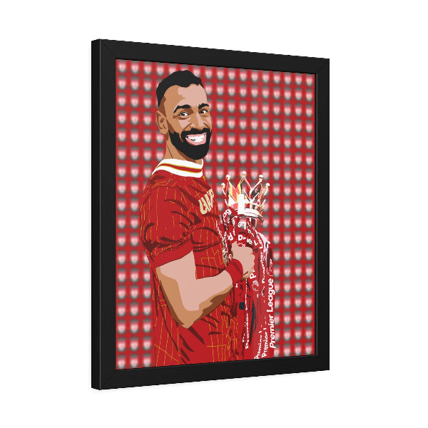 Salah pop art framed print illustration of Mohamed Salah, Fantasy Premier League wall art