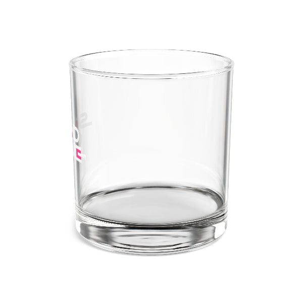 Clear glass tumbler on a white background