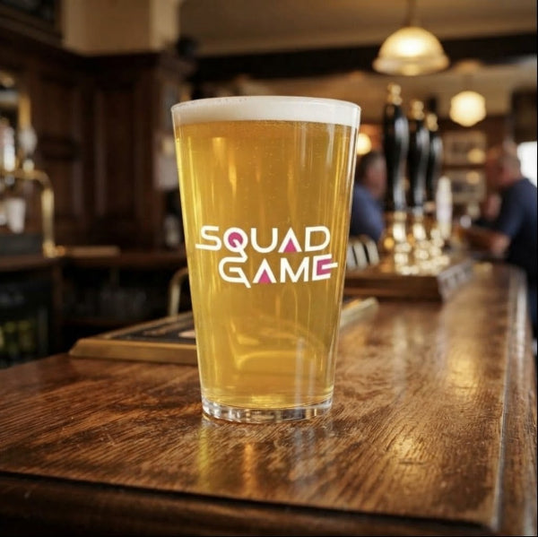 Squad Game FPL parody pint glass, Fantasy Premier League gift