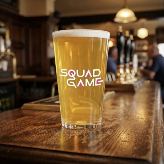 Squad Game FPL parody pint glass, Fantasy Premier League gift