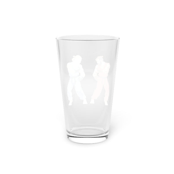 Clear glass tumbler on a white background