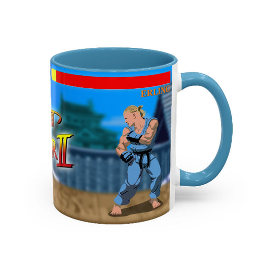 Mug with a character design on a white background