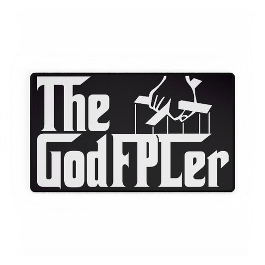 Logo with text 'The GodFPLer' featuring a hand holding a card on a black background