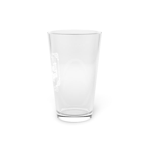 Clear glass tumbler on a white background