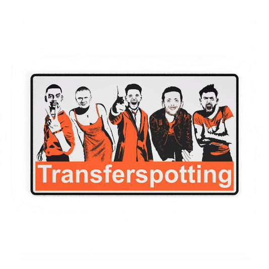 Logo with stylized illustrations of five people and the text 'Transferspotting' on a white background.