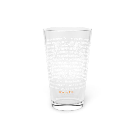 Clear glass with text pattern on a white background