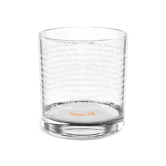 Clear glass tumbler with 'Starbucks' branding on a white background